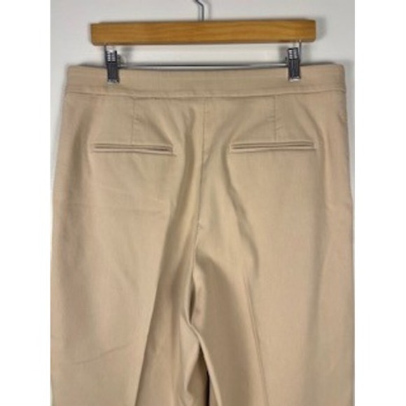 Ann Taylor Women Tan Cropped Wide Leg Pants Size 14 Cotton Blend - Picture 13 of 14